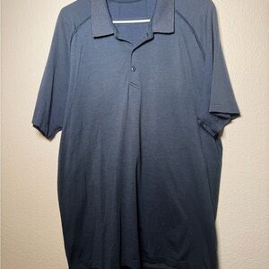 Lululemon Men's Metal Vent Tech Polo Shirt in navy blue